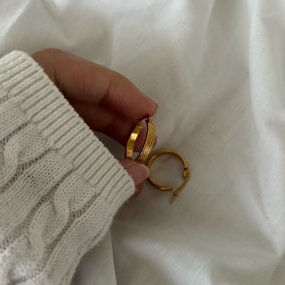 Aldo Stainless Steel Small Hoop Earrings - Picture 2 of 3